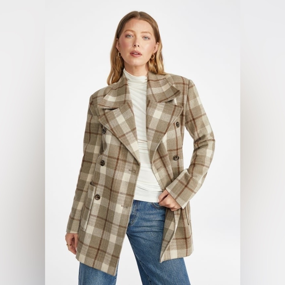 Plaid Peacoat - NWT​​​​​​​